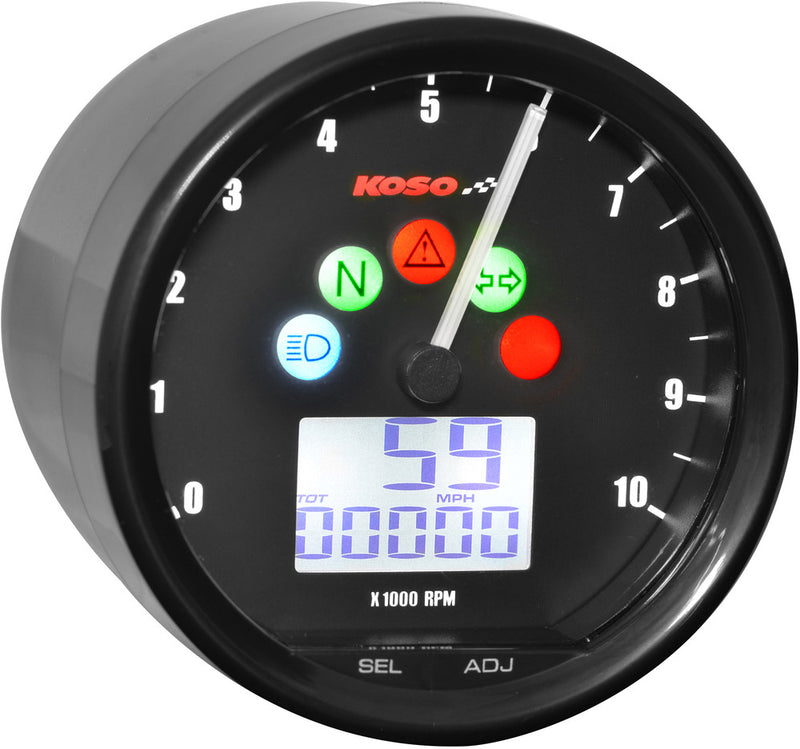 Koso North America 28-61035 BA058100-HD TNT-02 SPEEDOMETER TACHOMETER COMBO BLACK
