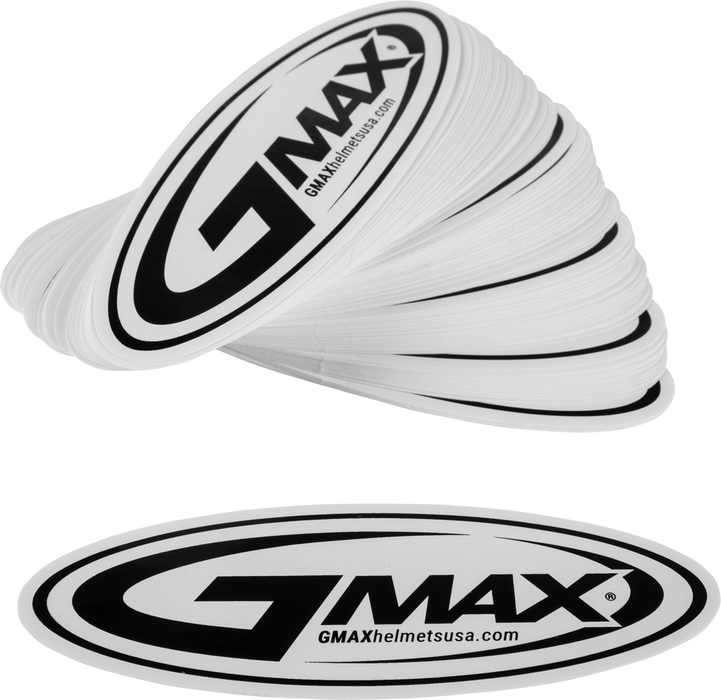 Gmax 72-9985 72-9985 STICKER GMAX HELMETS LOGO BLACK/WHITE 5" 100/PK