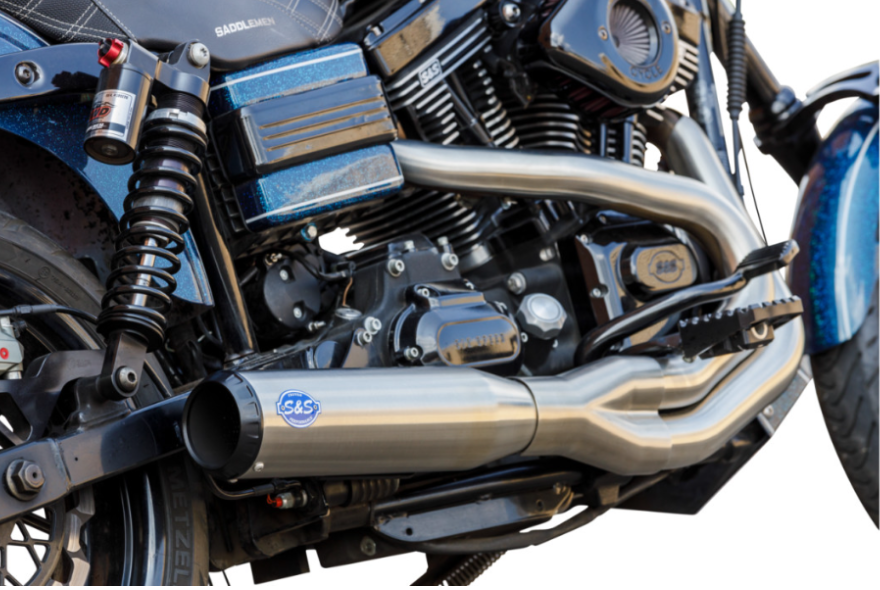 S&S CYCLE 1800-2662 550-1097-2-into-1 Qualifier Exhaust System-Brushed