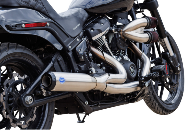 S&S Cycle Qualifier 2-Into-1 Exhaust System - 550-1103 For Harley Softail 2018-2024