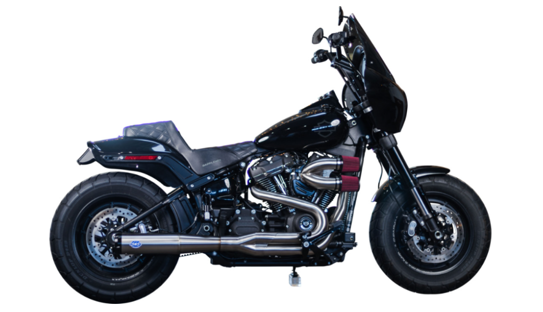 S&S CYCLE 1800-2692 550-1099 2-into-1 Superstreet Exhaust System-Brushed Stainless Steel