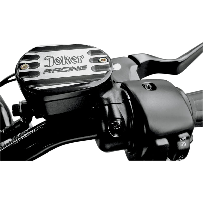 Joker Machine Front Brake Master Cylinder Cover Joker Logo Black - 10-381B For Harley Sportster 2006-2022