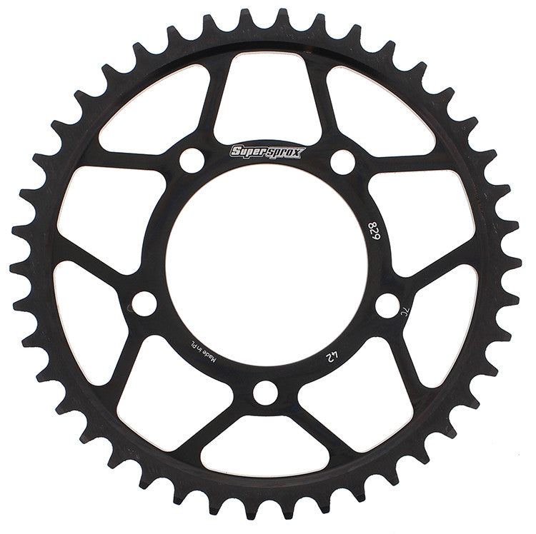 Supersprox 106-82942 RFE-829-42-BLK REAR SPROCKET STEEL 42T-530 BLK SUZ