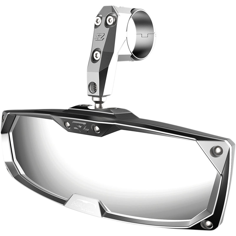 SEIZMIK 0640-1403 56-18025 Halo R Rear View Mirror with Cast Aluminum Bezel Mirror - Halo R - Rear View - Rectangle - Silver - 1.875"/2" ROPS - Honda/Kawasaki
