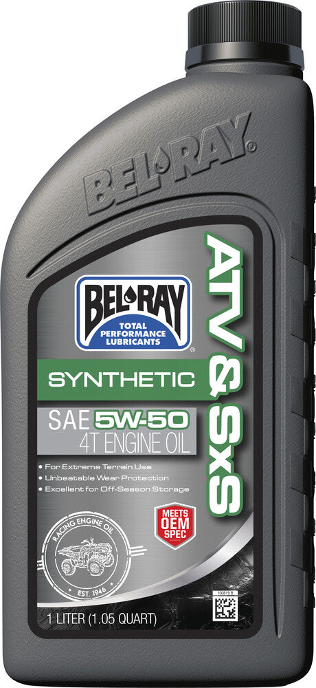 Bel-ray 840-0071 302664150160 ATV & SXS SYNTHETIC ENGINE OIL 4T 5W50 12/CASE
