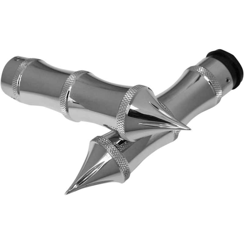 Accutronix Custom Grips — Tribal TBW Chrome - GR101-LC For Harley Motorcycles 2008-2024