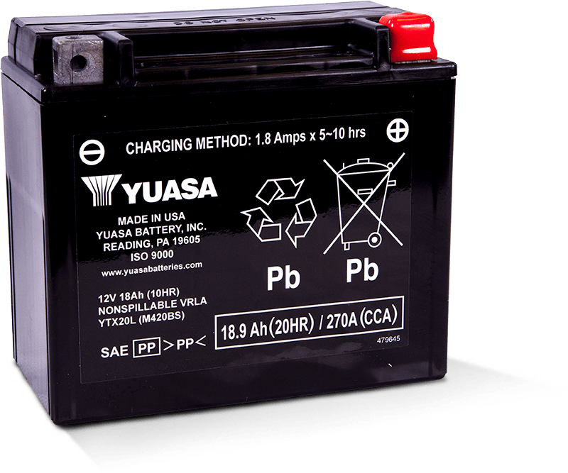 Yuasa Battery YUAM420BS Yuasa YTX20L Maintenance Free AGM 12-Volt Battery - User 1