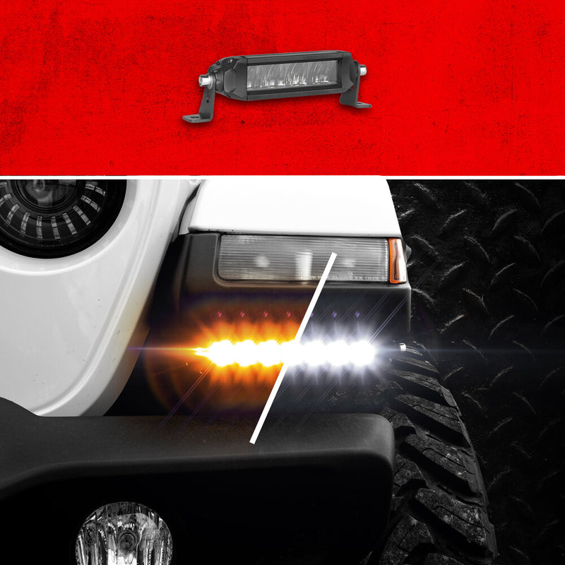 Xk Glow 653-0064 XK064006-FS 6" RAZOR LIGHT BAR FOG STROBE COMBO WITHOUT HARNESS