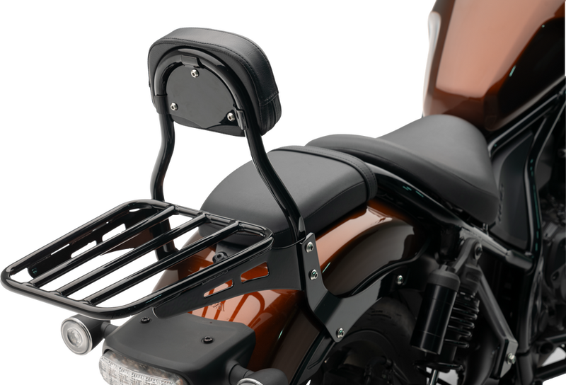 Cobra Mini Round Sissy Bar W PAD Black Honda Rebel 1100 - 02-8609B Honda Rebel 2021-2023
