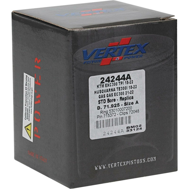 Vertex Piston Kit Cast 71.925/Standard - 24244A For KTM XC 300 2019-2024 | Husqvarna TE 300 / TE300i / 300i 2018-2024
