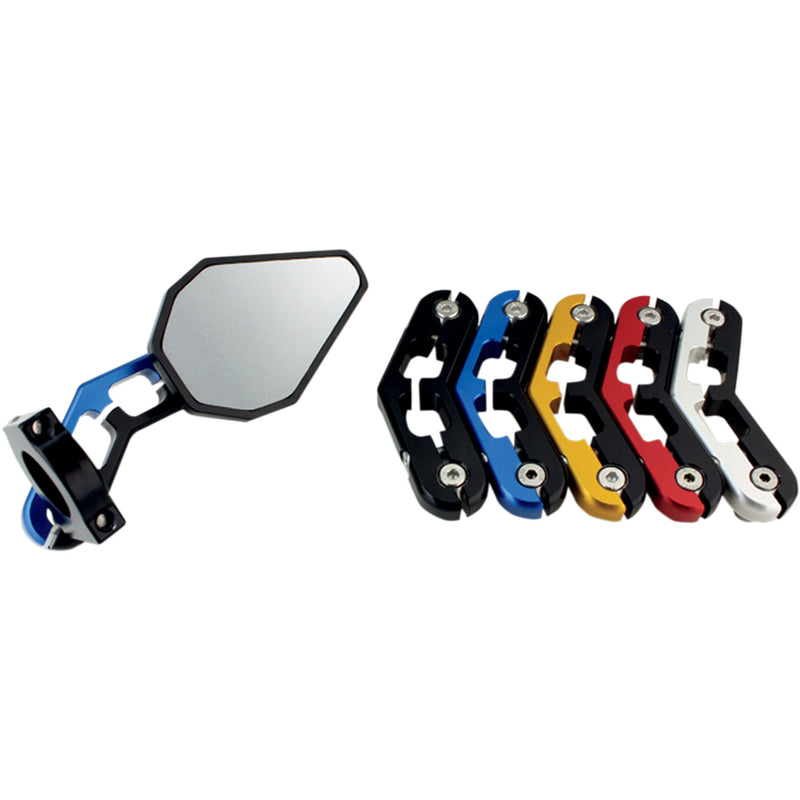 Driven Racing D-Axis Bar End Mirror D-Axis Side View Hexagon Red Each - DXM-RD