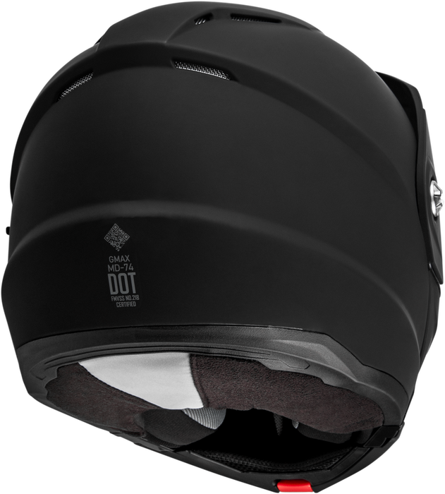 Gmax 72-7531S M1740074 MD-74 SOLID HELMETS MATTE BLACK SM