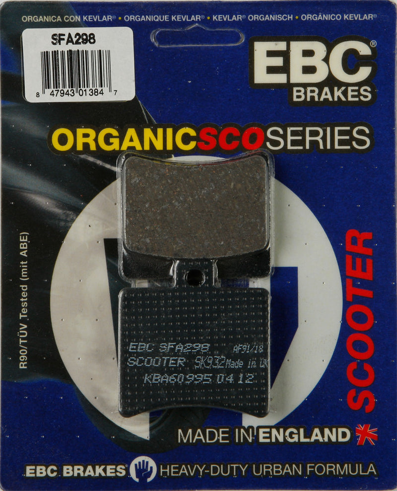 Ebc Brake Pads Organic - SFA298 Aprilia Scarabeo 500 / Scarabeo 200 / SportCity 250 2008-2012