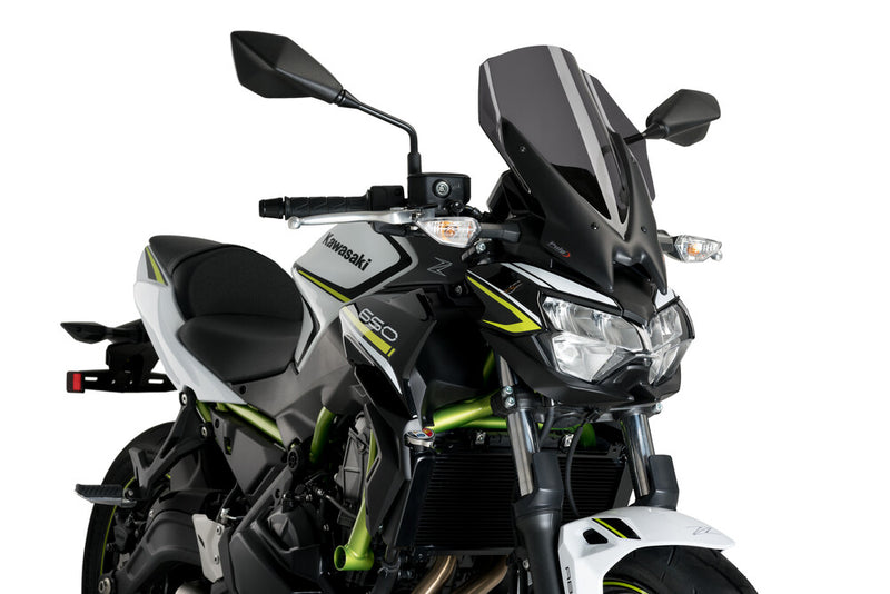 Puig Hi-Tech Parts Windscreen Naked NEW GEN Touring Dark Smoke - 3865F Kawasaki 650 2020-2025