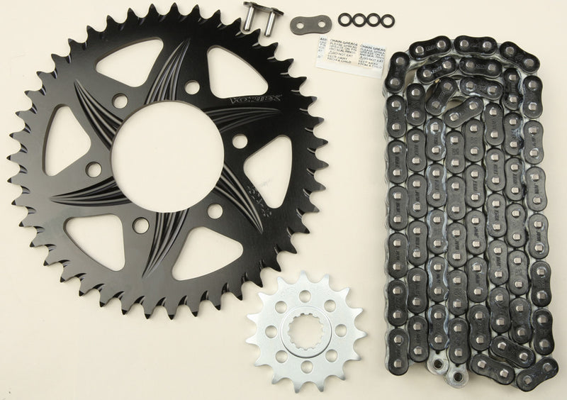 Vortex Sprocket Chain Kit Steel Aluminum 15/43T Black RX3 520-112L Black - CK6346 Kawasaki Ninja 2007-2012