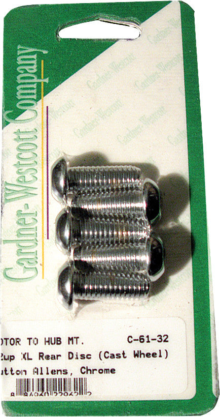 Gardner-westcott 830-1063 C-61-32 REAR BRAKE ROTOR ALLEN BOLTS 92-UP BIG TWIN CAST WHEEL