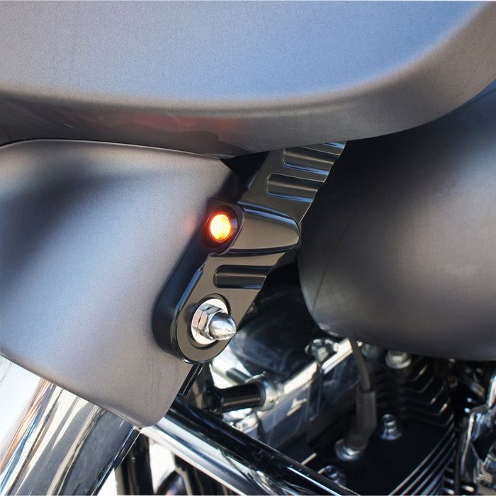 JOKER MACHINE 2020-1305 05-210-1 Streamliner Front LED Turn Signals - Finned - Black