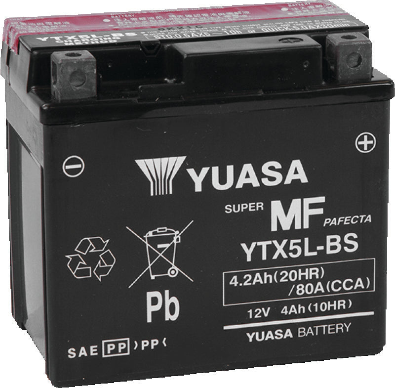 Yuasa Battery YUAM32X5B Yuasa YTX5L-BS Maintenance Free AGM 12-Volt Battery W/bottle - Photo - Primary