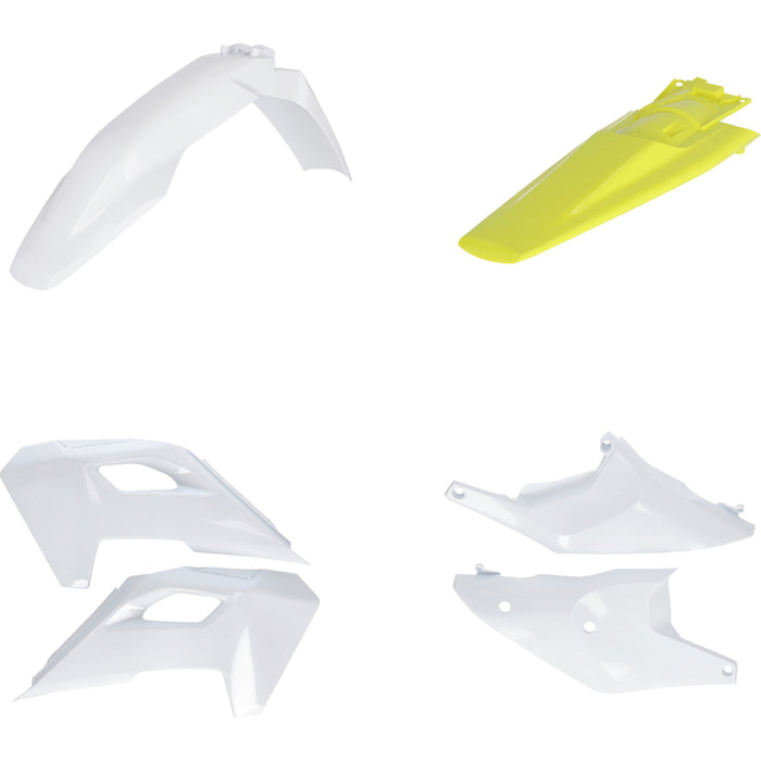 ACERBIS 1403-4400 2986640275 Standard Body Replacement Plastic Kit Standard Body Kit - '24 OEM White/Yellow - Husqvarna - FE/TE
