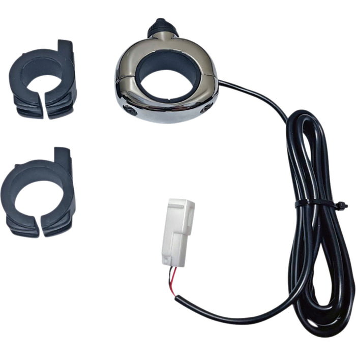 CUSTOM DYNAMICS 2106-0580 CD-AUX-UNV-C Auxiliary Handlebar Mounted On/Off Switch On/Off Switch - Universal - Chrome