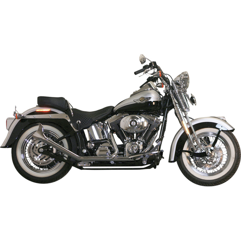 Paughco Fishtail Duals 2-Into-2 Exhaust System - 726SBS For Harley Softail 2000-2017