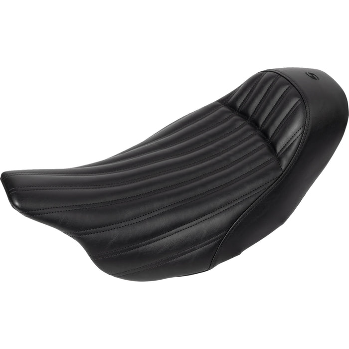 SADDLEMEN  0801-0840 808-07B-0023 Knuckle Solo Seat - Ribbed - Black - '08-'23 FL