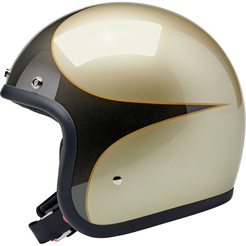 BILTWELL Bonanza Scallop Helmet - Metallic Charcoal/Champagne