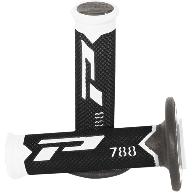 PRO GRIP 0630-1644 PG788219 Cross Triple Density 788 Grips Grips - 788 - White/Black/Titanium