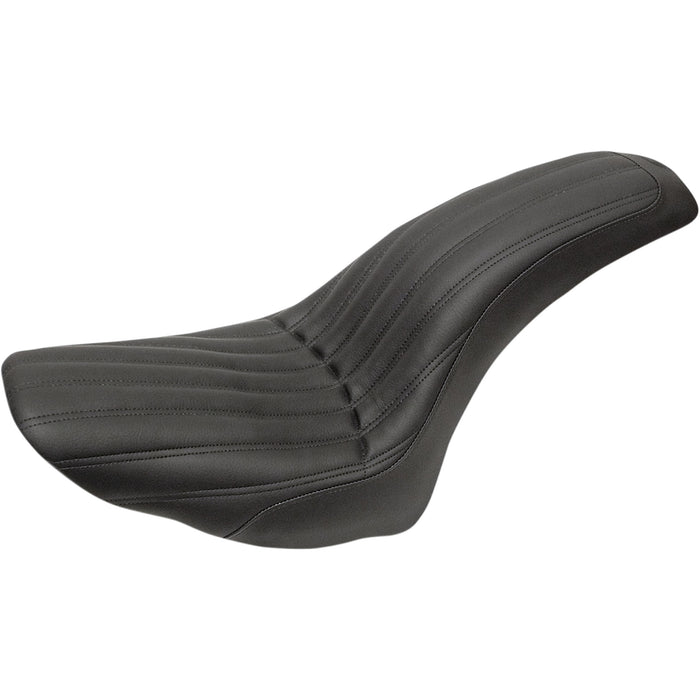 SADDLEMEN 0802-0827 806-23-047K Knuckle 2-Up Seat - Ribbed - Black