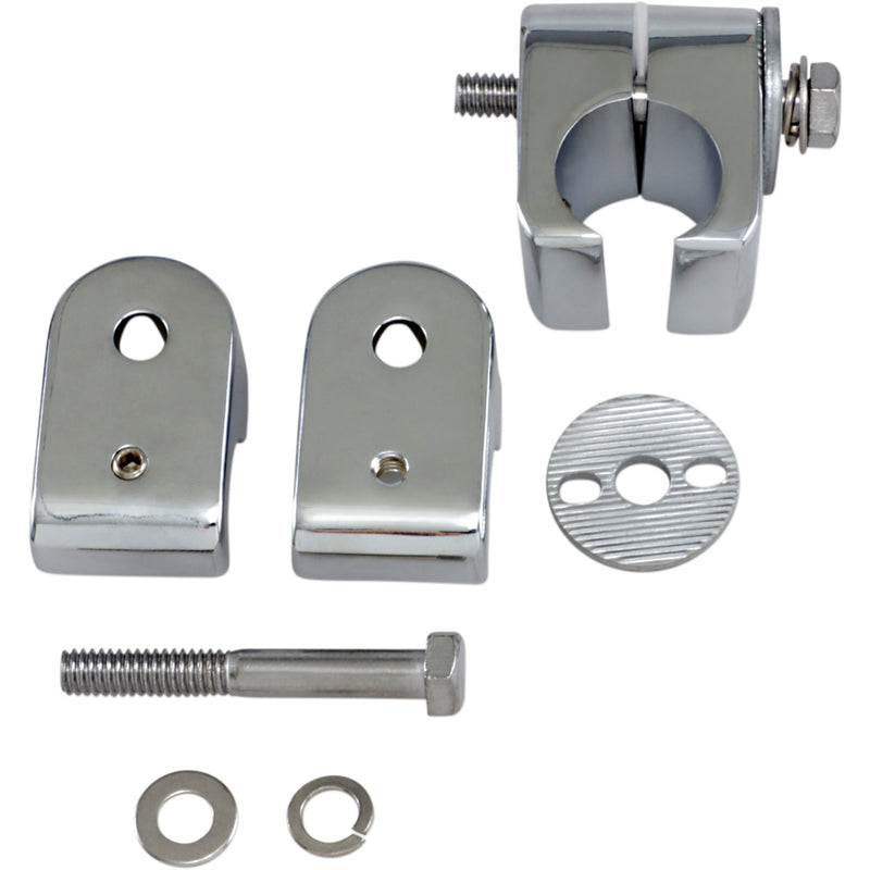 DRAG SPECIALTIES DS-720218 Chrome Universal Accessory Mounts Universal Engine Guard Clamps - Chrome - 1"