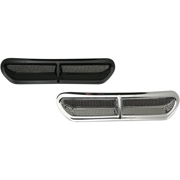 CUSTOM DYNAMICS 2350-0357 HD-VENT-INSER-B Fairing Vent Cover with Stainless Steel Mesh Fairing Vent Cover - Black
