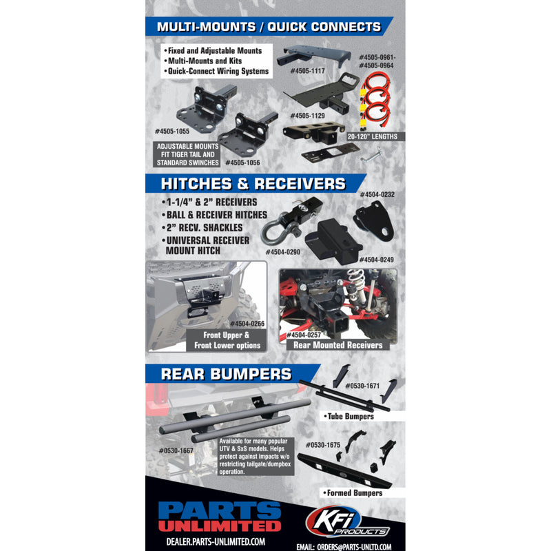 Kfi Products Hitch - 100490 Honda TRX650FA Rincon 4x4 / TRX680FA Rincon 4x4 / TRX700FA FourTrax Rubicon 700 4x4 Auto 2003-2024