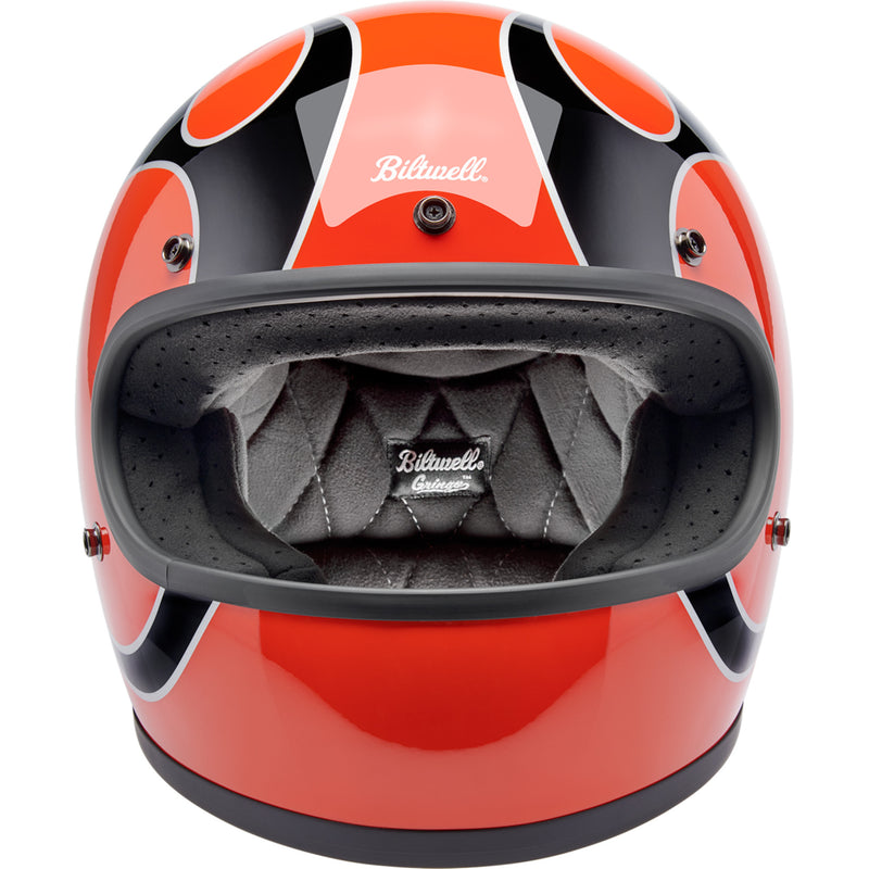 BILTWELL Gringo Flames Helmet - Competition Orange