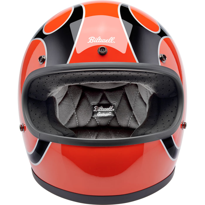 BILTWELL Gringo Flames Helmet - Competition Orange