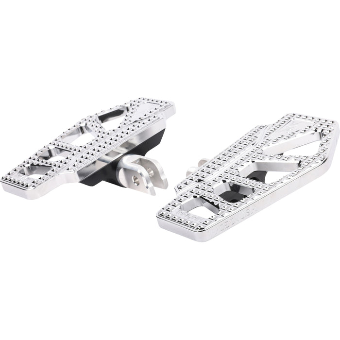 THRASHIN SUPPLY CO. 1621-1150 TSC-2217-3-SF Apex Mini Floorboards - Front - Chrome