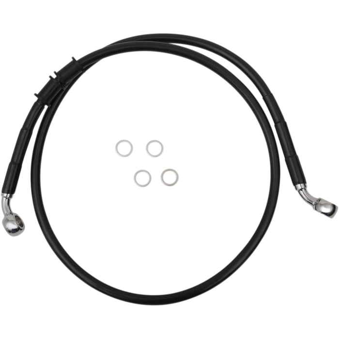 DRAG SPECIALTIES 1741-5363 Extended Length Brake Line Brake Line - Front - +6" - Black - XL