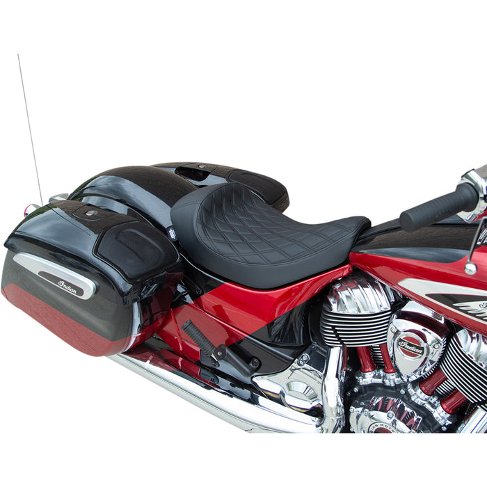 DRAG SPECIALTIES SEATS 0810-2267 Solo Seat double diamond - black stitching - indian '14-22