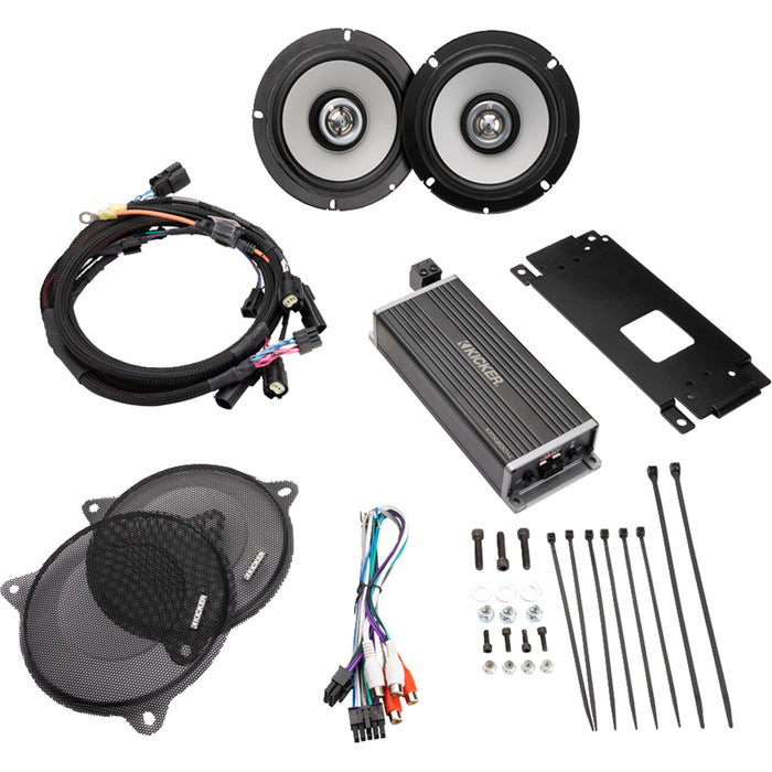KICKER 4405-0933 50HDS144 Speaker/Amplifier Kit 6-1/2" Speaker/300 W Amplifier Kit - Harley Davidson