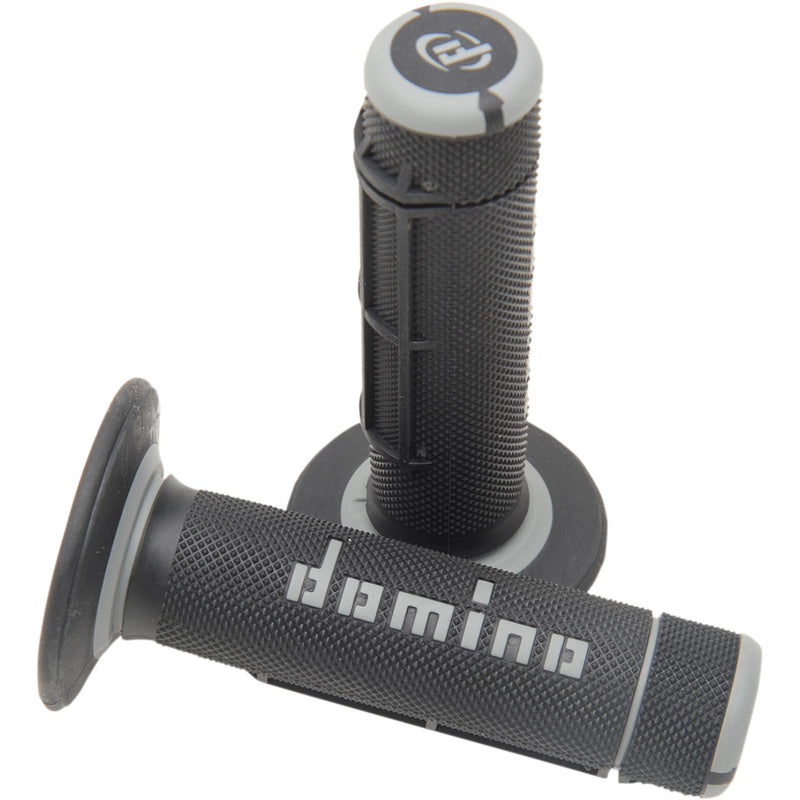 DOMINO 0630-1581 A02041C7170A7-1 Dually Grips Grips - Dually - Half Waffle - Black/Gray