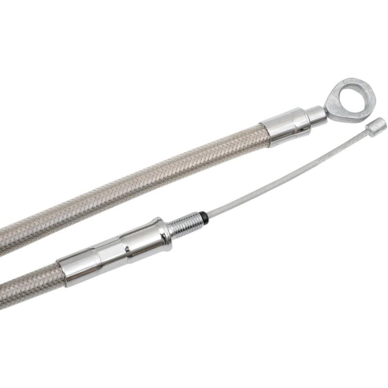 Drag Specialties High-Efficiency Braided Stainless Steel Clutch Cable /16" For Harley Motorcycles 2006-2017