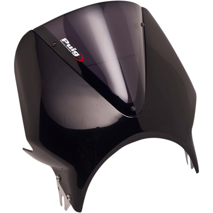 PUIG HI-TECH PARTS 2313-0257 003NF Vision Windshield Windscreen - Black/Dark Smoke