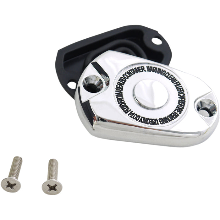 DRAG SPECIALTIES 1731-0604 Rear Brake Master Cylinder Cover Kit Rear Master Cylinder - XL '14+ - Chrome