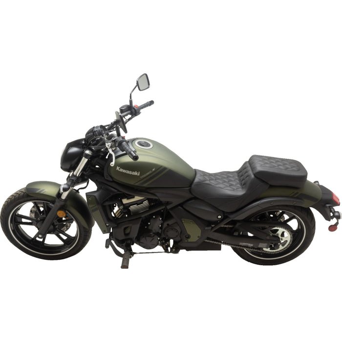 MUSTANG 0810-2388 76431 Squareback Passenger Seat Squareback Seat - Passenger - Black - Diamond Stitch - Vulcan S '15-'23