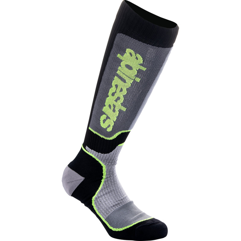 ALPINESTARS 3431-0853 4742324-175-ML Youth MX Plus Socks black/gray/yellow - medium/large