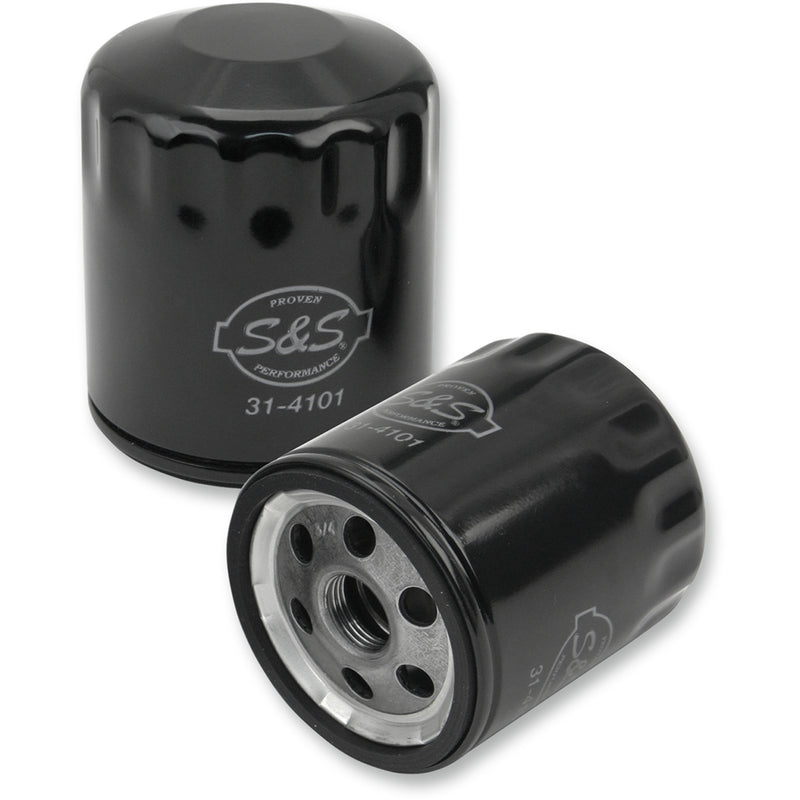 S&S Cycle Oil Filter Black - 31-4101A For Harley Motorcycles 1983-2022