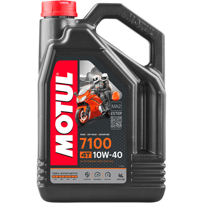MOTUL 3601-0065 104092 7100 Synthetic 4T Engine Oil 7100 4T Synthetic Oil - 10W-40 - 4L