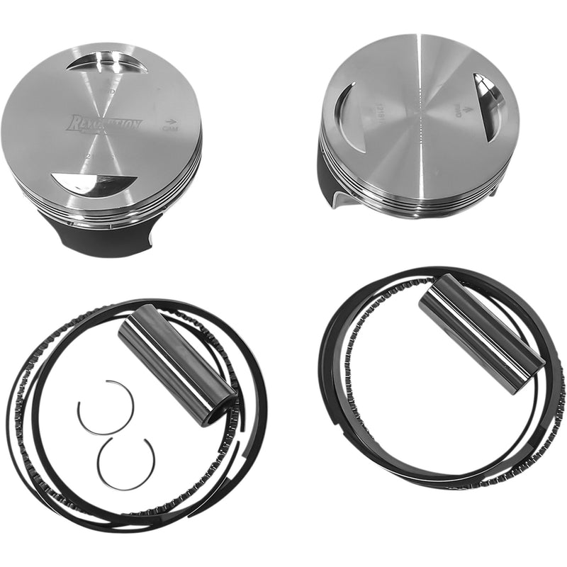 Revolution Performance, LLC Piston Kit For Revolution Cylinder Kit Flat-Top For 98" Big Bore Cylinder - RP301-105W For Harley Motorcycles 1999-2017