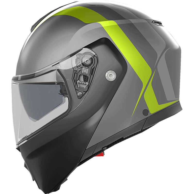 AGV 0100-2411 2118296002007M Streetmodular Resia Helmet Streetmodular Helmet - Resia - Matte Gray/Black/Yellow Fluo - Medium