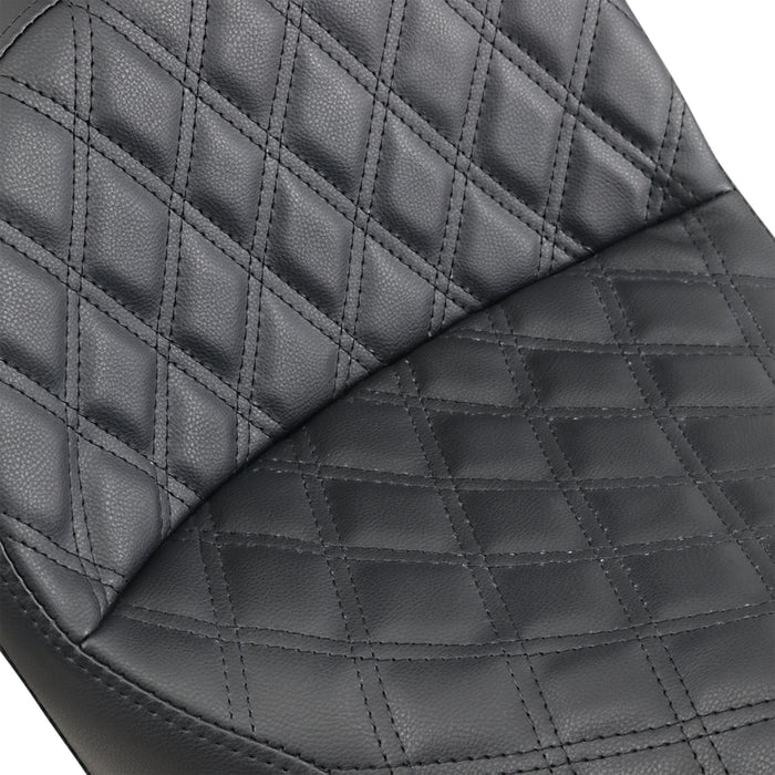 SADDLEMEN 0803-0609 806-04-030LS Explorer Seat - With Backrest - Lattice Stitched - Black - FXD