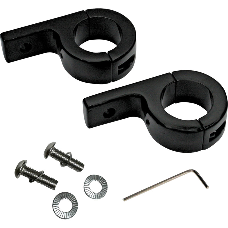 CUSTOM DYNAMICS 2001-3099 CD-125-B Fog Light P-Clamp Mounts P-Clamp Mounts - Fog Light - Gloss Black - Harley-Davidson®